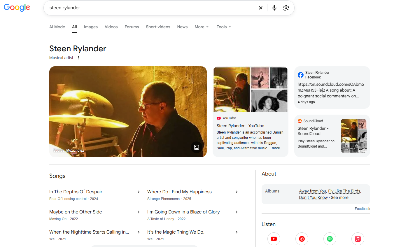 Steen Rylander Google search sample